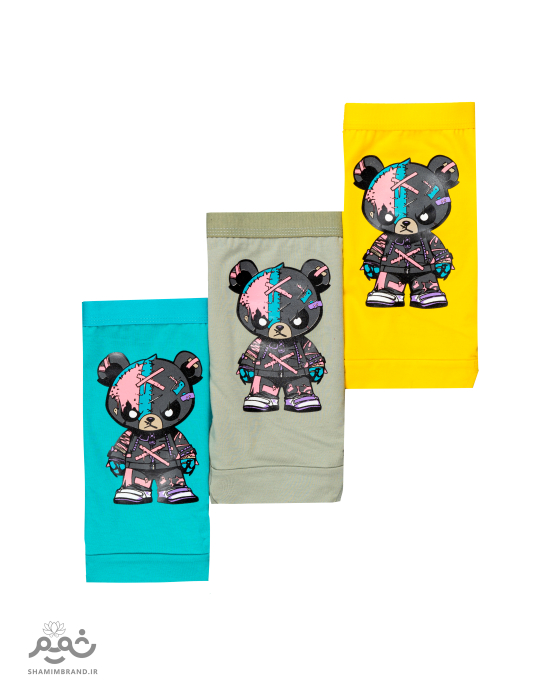 شورت پشت چاپ کش پهن  خرسی (103)
