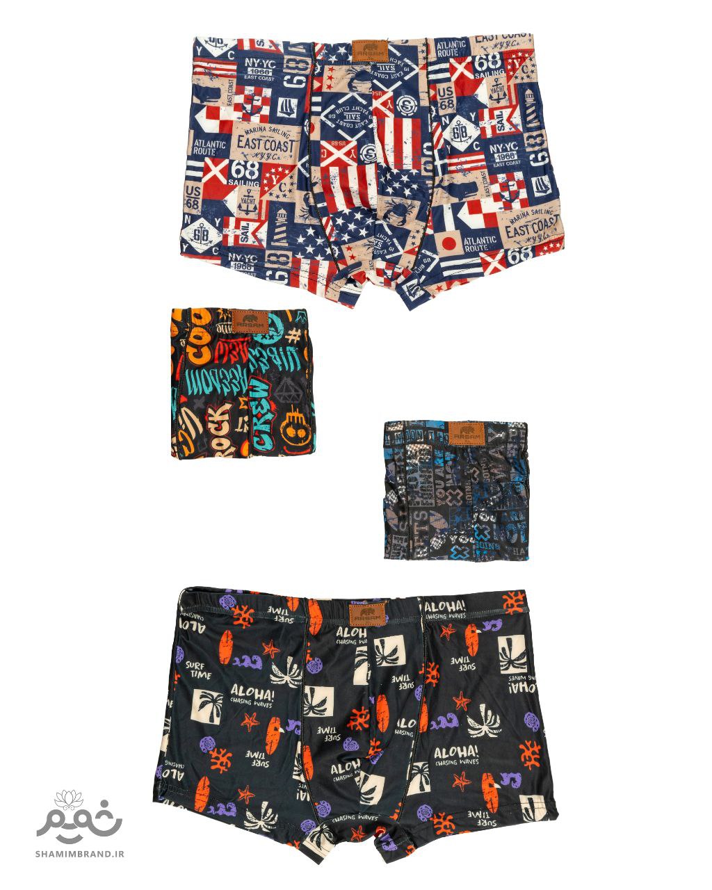 شورت آرسام نیم پا (پک 4 عددی)
