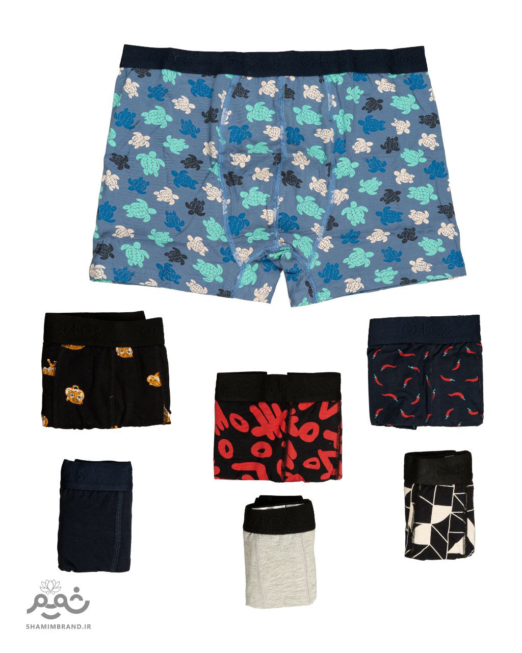شورت استاش نیم پا (پک سه عددی)