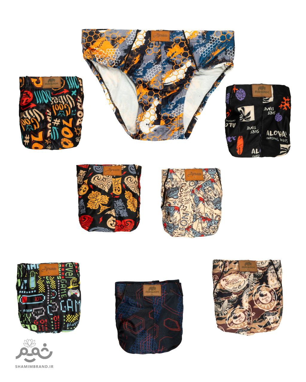 شورت کولسی نیم پا و اسلیپ (پک 4 عددی)